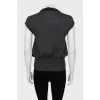Knitted vest decorated with rhinestones