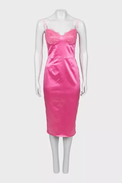 Bodycon dress with lace and tag