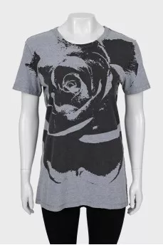 T-shirt with seams and print