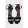 Textile high heel sandals