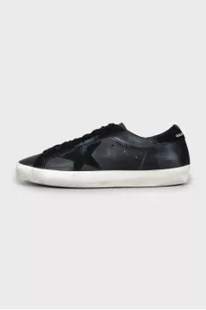 Men's leather and suede sneakers with tag