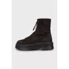 Chunky suede boots