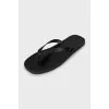 Leather slides with textured soles