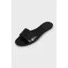 Flip-flops with embossed leather