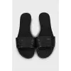 Flip-flops with embossed leather