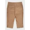 Beige denim breeches