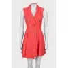 Fitted dress with gold buttons