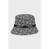 Textile panama hat in branded print