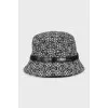 Textile panama hat in branded print