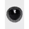 Textile panama hat in branded print