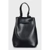 Bucket bag with embroidered print