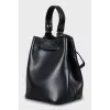 Bucket bag with embroidered print