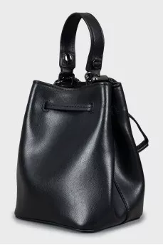 Bucket bag with embroidered print