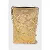 Gold-tone phone case on a chain