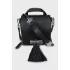 Leather crossbody bag with fringes