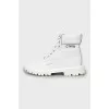 White leather and textile boots