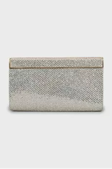 Silver clutch with glitter
