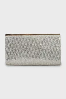 Silver clutch with glitter