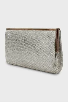 Silver clutch with glitter
