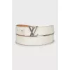 White leather belt