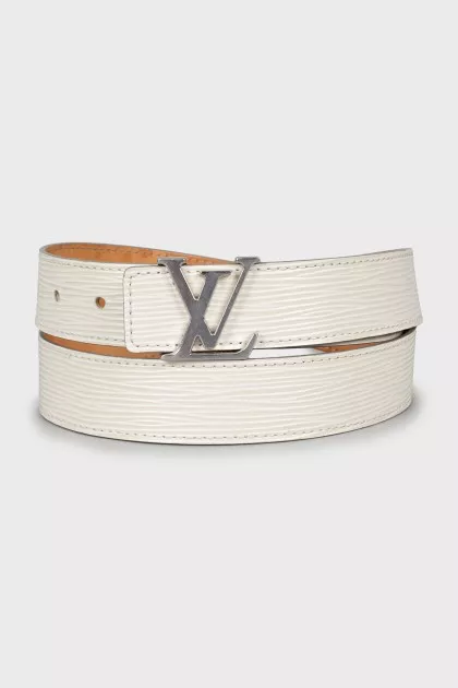 White leather belt