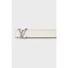 White leather belt