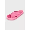 Pink woven slides