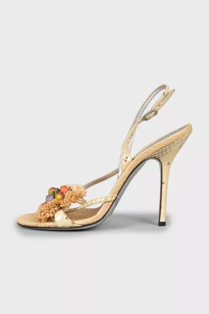 Sandals with decorative high heels