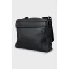 Men's black briefcase with tag