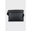 Men's black briefcase with tag