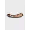Checkered ballet flats with buckles