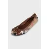 Checkered ballet flats with buckles