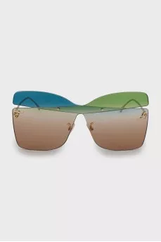 Sunglasses mask with gold logo
