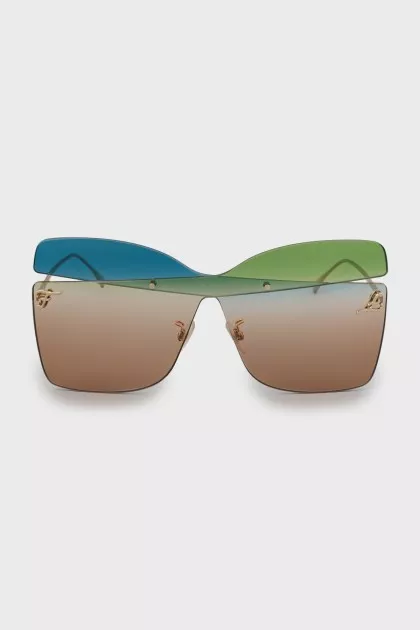 Sunglasses mask with gold logo