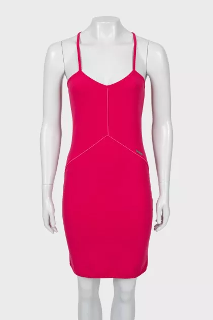 Pink dress with raised seams