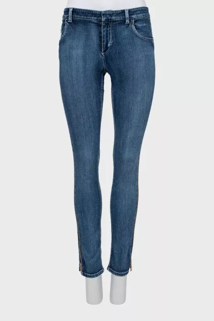Skinny jeans with side zips