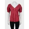 Printed blouse with short sleeves