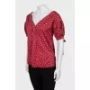 Printed blouse with short sleeves