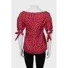 Printed blouse with short sleeves