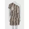 Animal print dress with ruffles