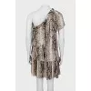 Animal print dress with ruffles