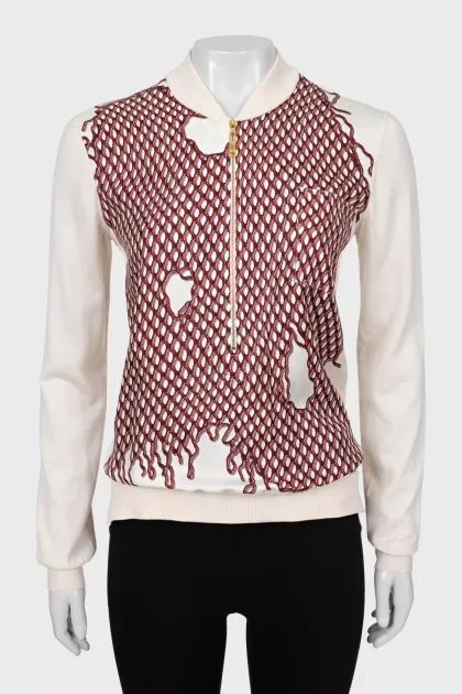 Silk and wool zip jumper