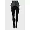 Black leather peplum