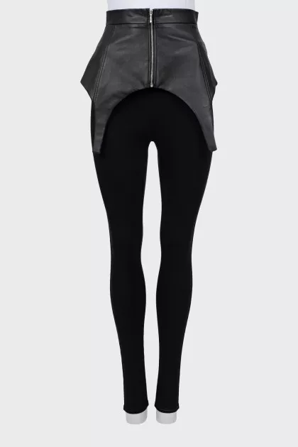 Black leather peplum