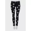 Black skinny fit jeans with print