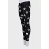 Black skinny fit jeans with print