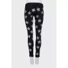 Black skinny fit jeans with print