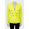 Wool jacket with metal buttons