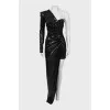 Asymmetrical dress with sequins