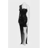 Asymmetrical dress with sequins